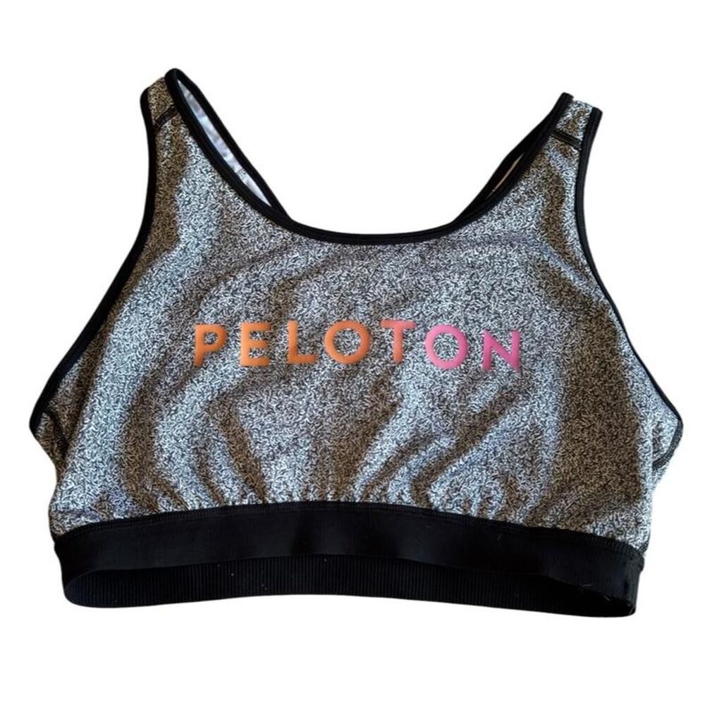 Adidas x Peloton gray sports bra with black trim m